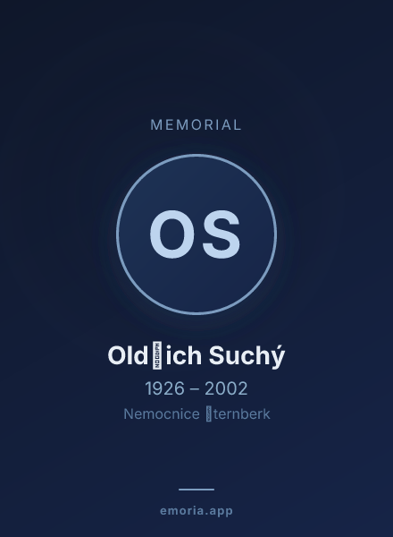 Memorial portrait of Oldřich Suchý