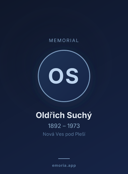 Memorial portrait of Oldřich Suchý