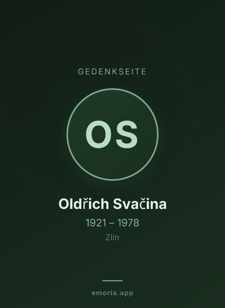Gedenkportrait von Oldřich Svačina