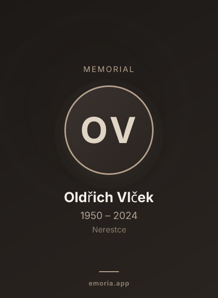 Memorial portrait of Oldřich Vlček