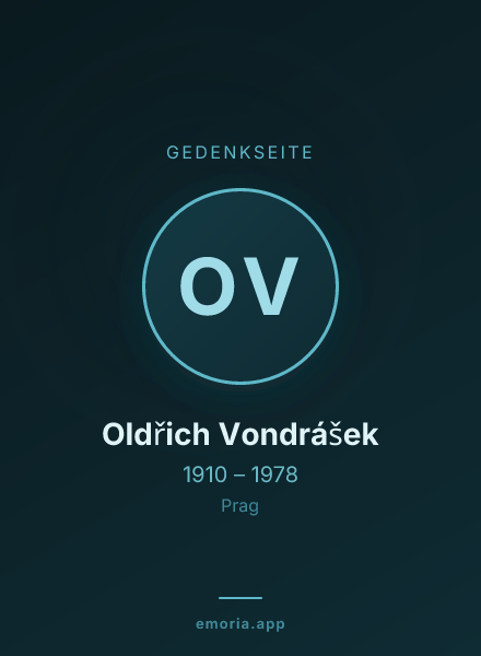 Gedenkportrait von Oldřich Vondrášek