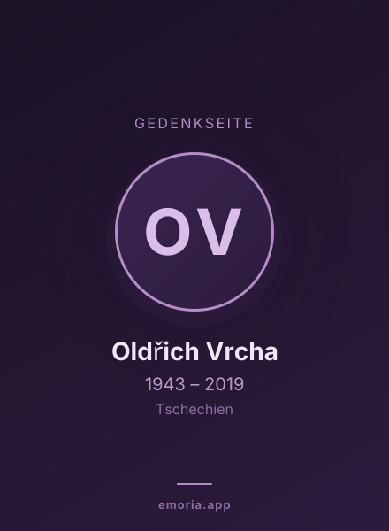 Gedenkportrait von Oldřich Vrcha