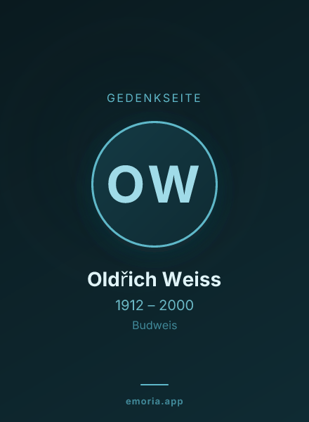 Gedenkportrait von Oldřich Weiss