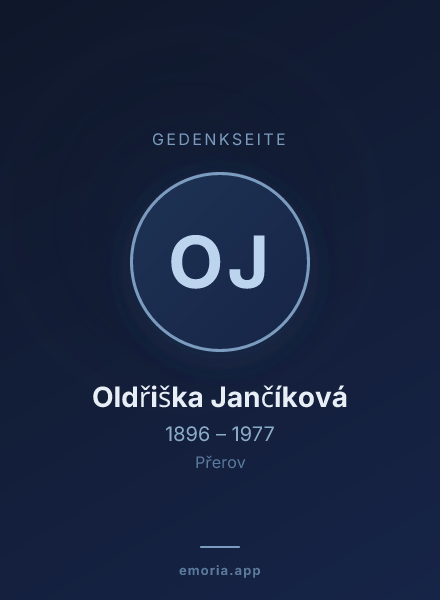 Gedenkportrait von Oldřiška Jančíková