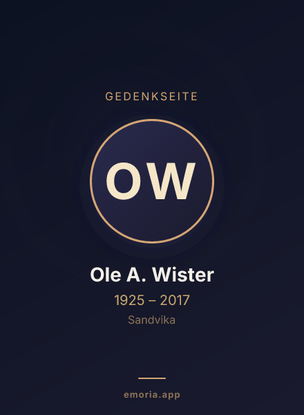 Gedenkportrait von Ole A. Wister
