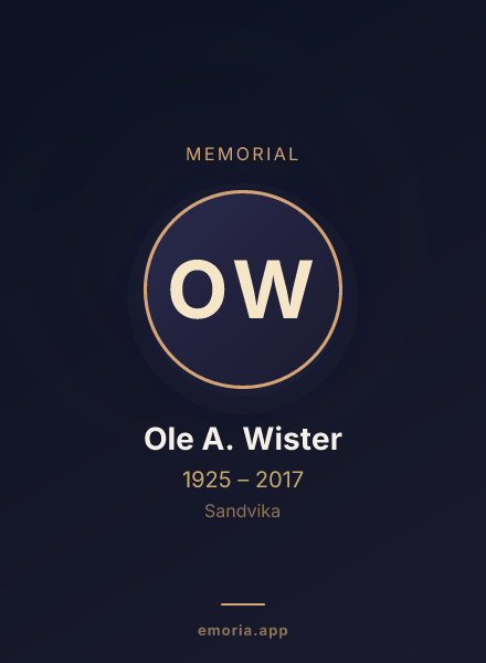 Memorial portrait of Ole A. Wister