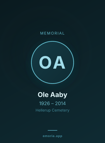 Memorial portrait of Ole Aaby