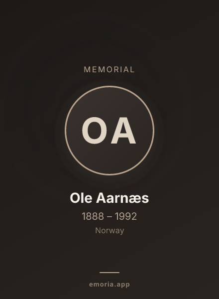 Memorial portrait of Ole Aarnæs