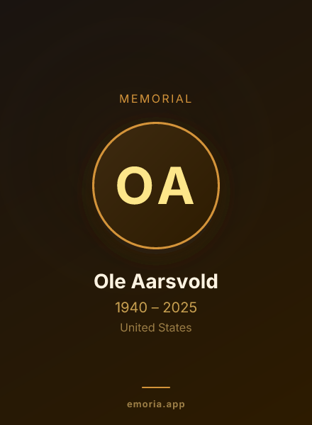 Memorial portrait of Ole Aarsvold