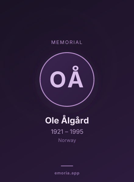 Memorial portrait of Ole Ålgård