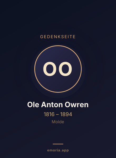 Gedenkportrait von Ole Anton Owren