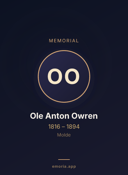 Memorial portrait of Ole Anton Owren