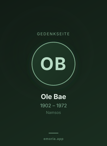 Gedenkportrait von Ole Bae