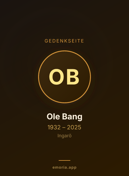 Gedenkportrait von Ole Bang