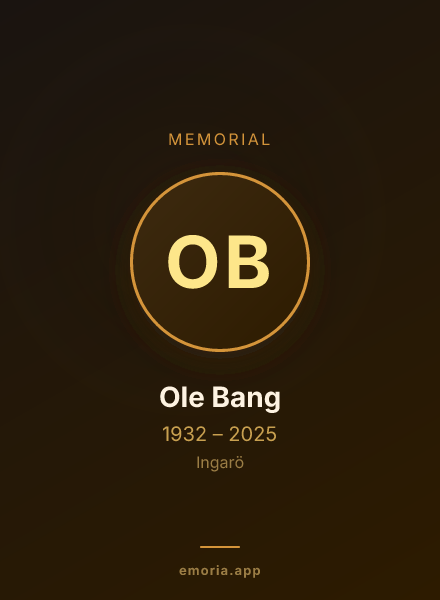 Memorial portrait of Ole Bang