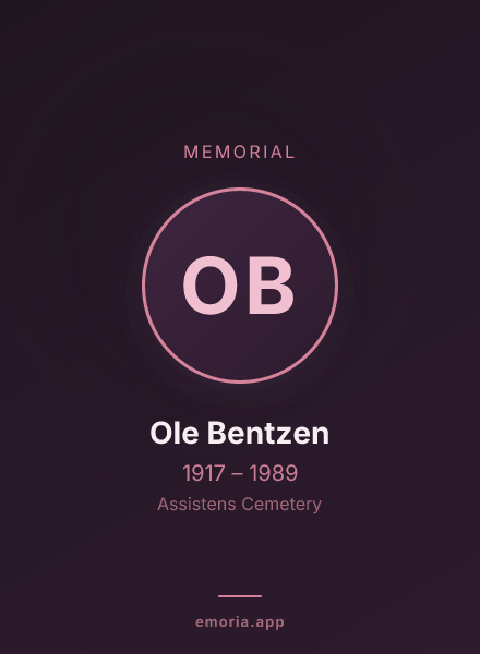 Memorial portrait of Ole Bentzen