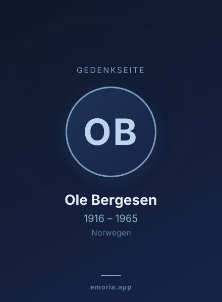 Gedenkportrait von Ole Bergesen