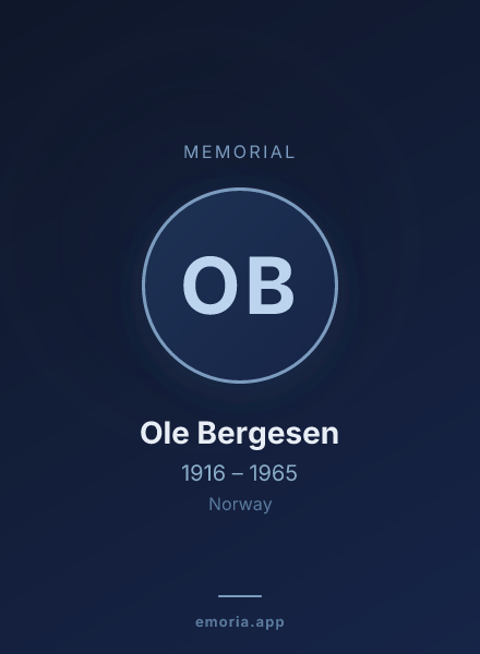 Memorial portrait of Ole Bergesen