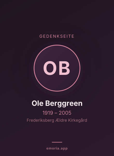Gedenkportrait von Ole Berggreen