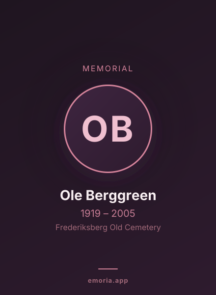 Memorial portrait of Ole Berggreen