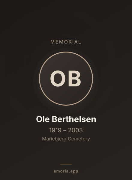 Memorial portrait of Ole Berthelsen