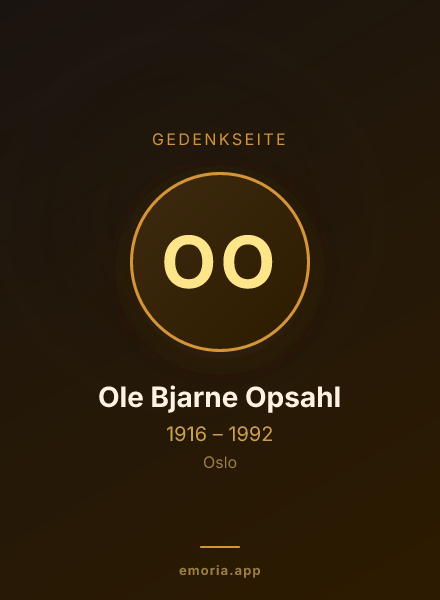 Gedenkportrait von Ole Bjarne Opsahl