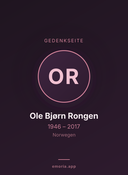 Gedenkportrait von Ole Bjørn Rongen