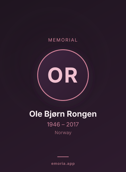 Memorial portrait of Ole Bjørn Rongen