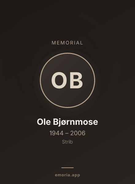 Memorial portrait of Ole Bjørnmose