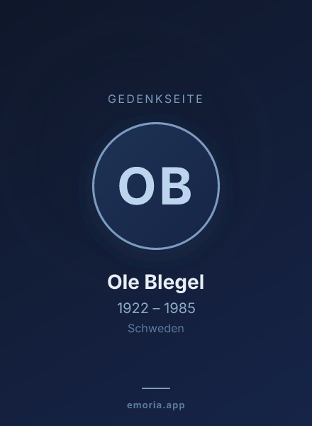 Gedenkportrait von Ole Blegel