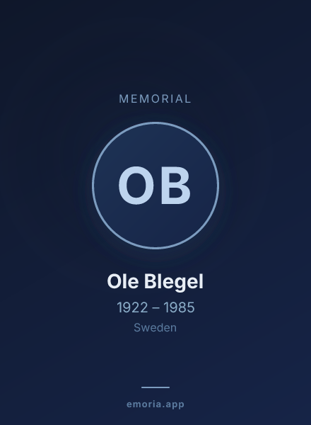 Memorial portrait of Ole Blegel