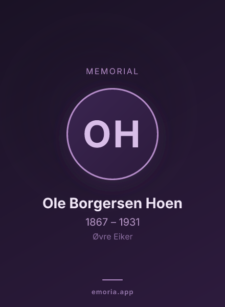 Memorial portrait of Ole Borgersen Hoen