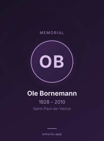 Memorial portrait of Ole Bornemann