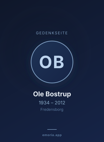 Gedenkportrait von Ole Bostrup