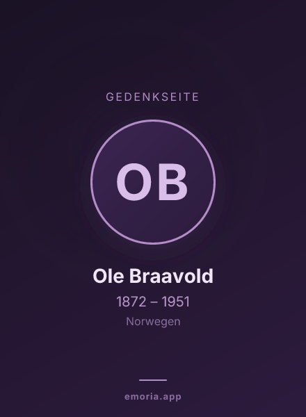 Gedenkportrait von Ole Braavold