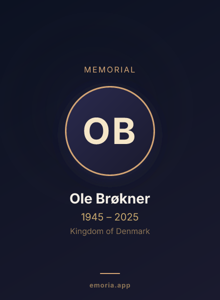 Memorial portrait of Ole Brøkner
