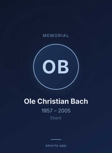 Memorial portrait of Ole Christian Bach