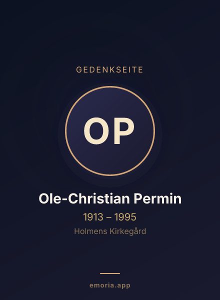 Gedenkportrait von Ole-Christian Permin