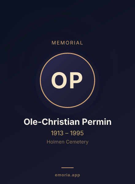 Memorial portrait of Ole-Christian Permin