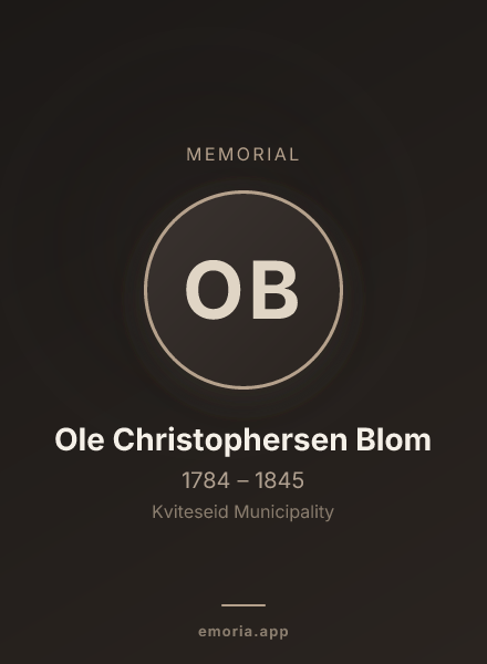 Memorial portrait of Ole Christophersen Blom