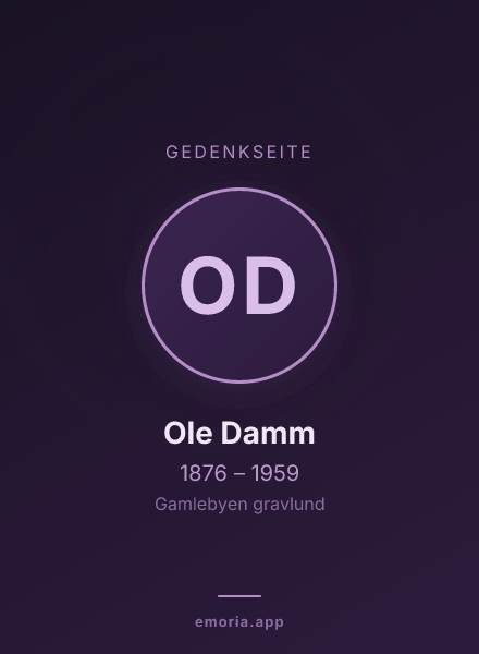 Gedenkportrait von Ole Damm