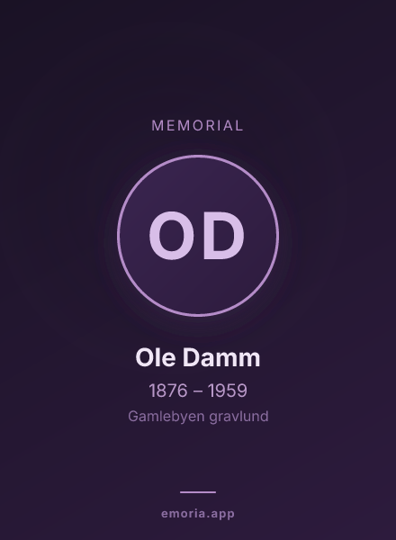 Memorial portrait of Ole Damm