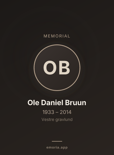 Memorial portrait of Ole Daniel Bruun