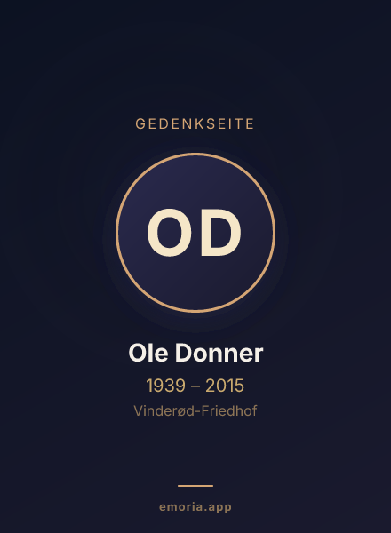 Gedenkportrait von Ole Donner