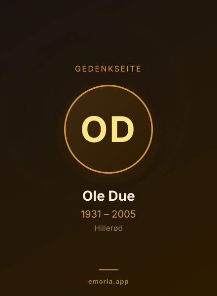 Gedenkportrait von Ole Due