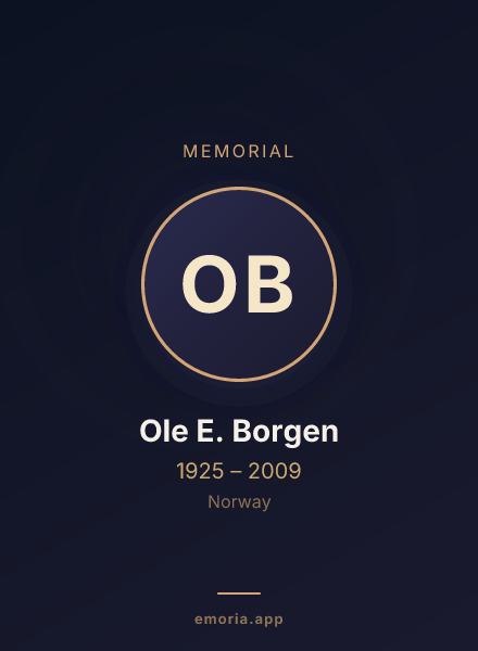 Memorial portrait of Ole E. Borgen
