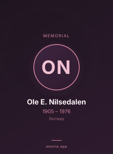 Memorial portrait of Ole E. Nilsedalen