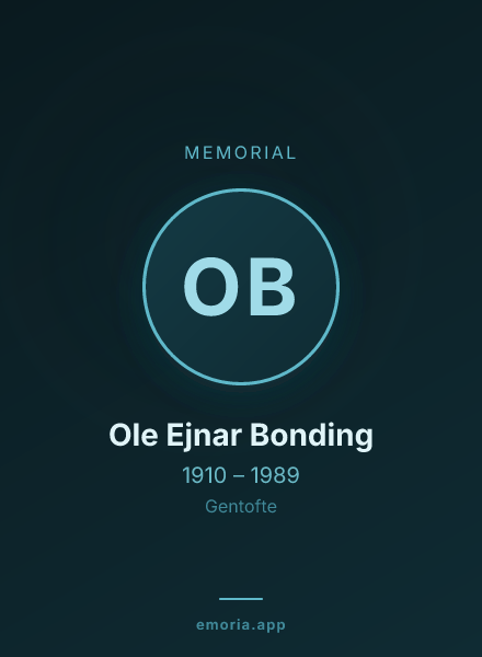 Memorial portrait of Ole Ejnar Bonding