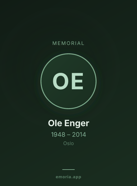 Memorial portrait of Ole Enger