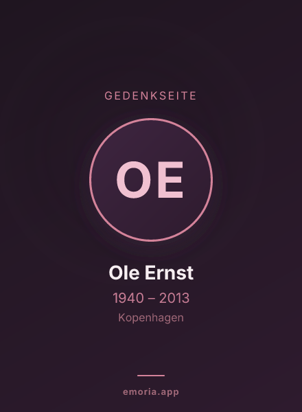 Gedenkportrait von Ole Ernst